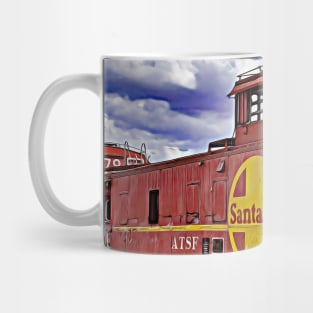 Vintage Santa Fe Railway Caboose Mug